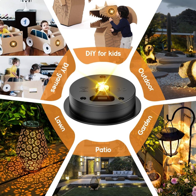 X-PREK 8 Pack Replacement Solar Light Parts(Top Size 2.76 inches, Bottom Size 2.36 inches),7 Lumens Warm White LED Waterproof Solar Light Replacement Top Kit for Outdoor DIY Hanging Lanterns - Image 4